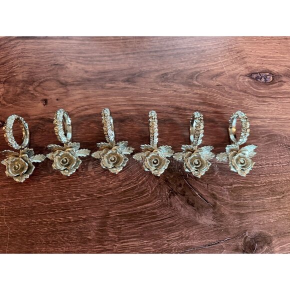Vintage Silver-Tone Rose 🌹 Napkin Rings – Princess House Style – Set of 6 Heavy - Picture 2 of 11
